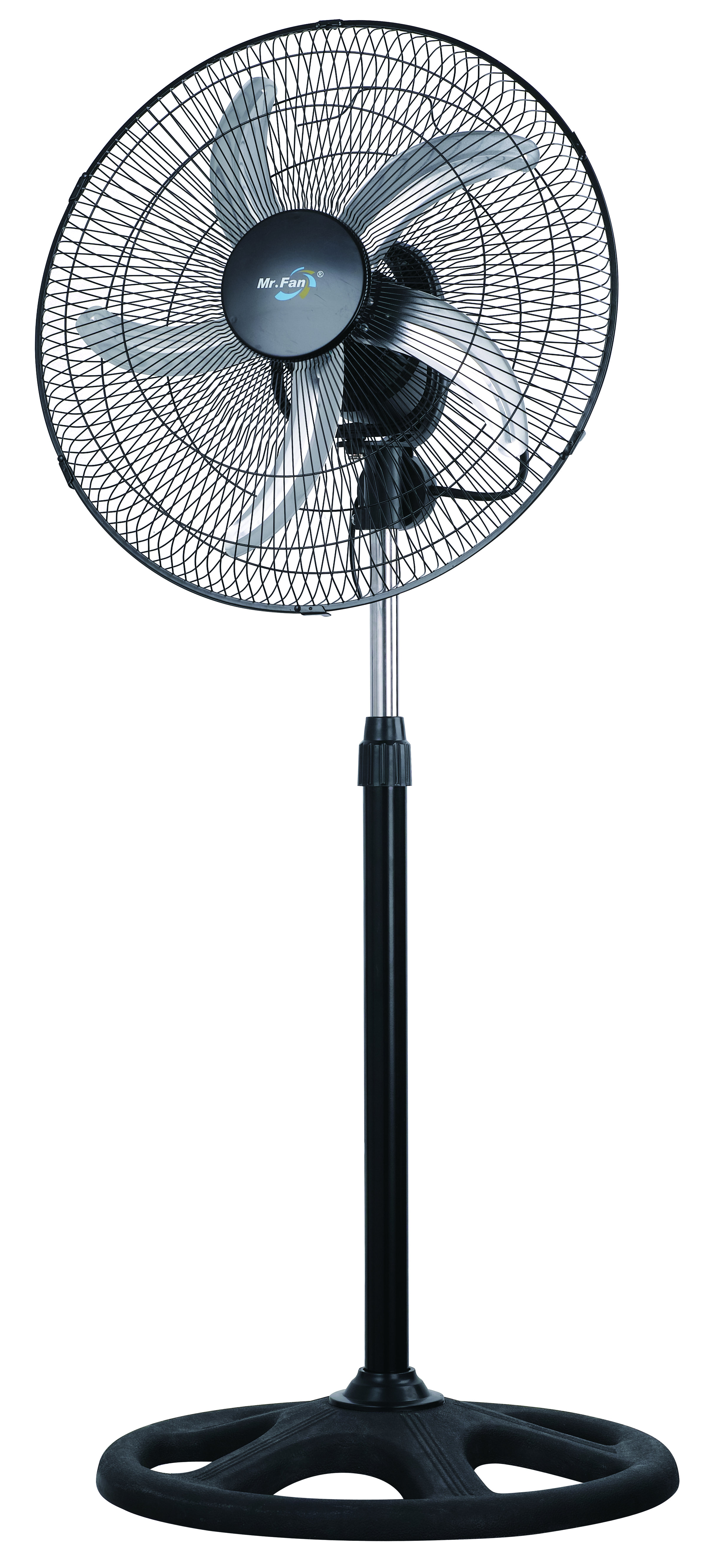 Black pedestal stand fan
